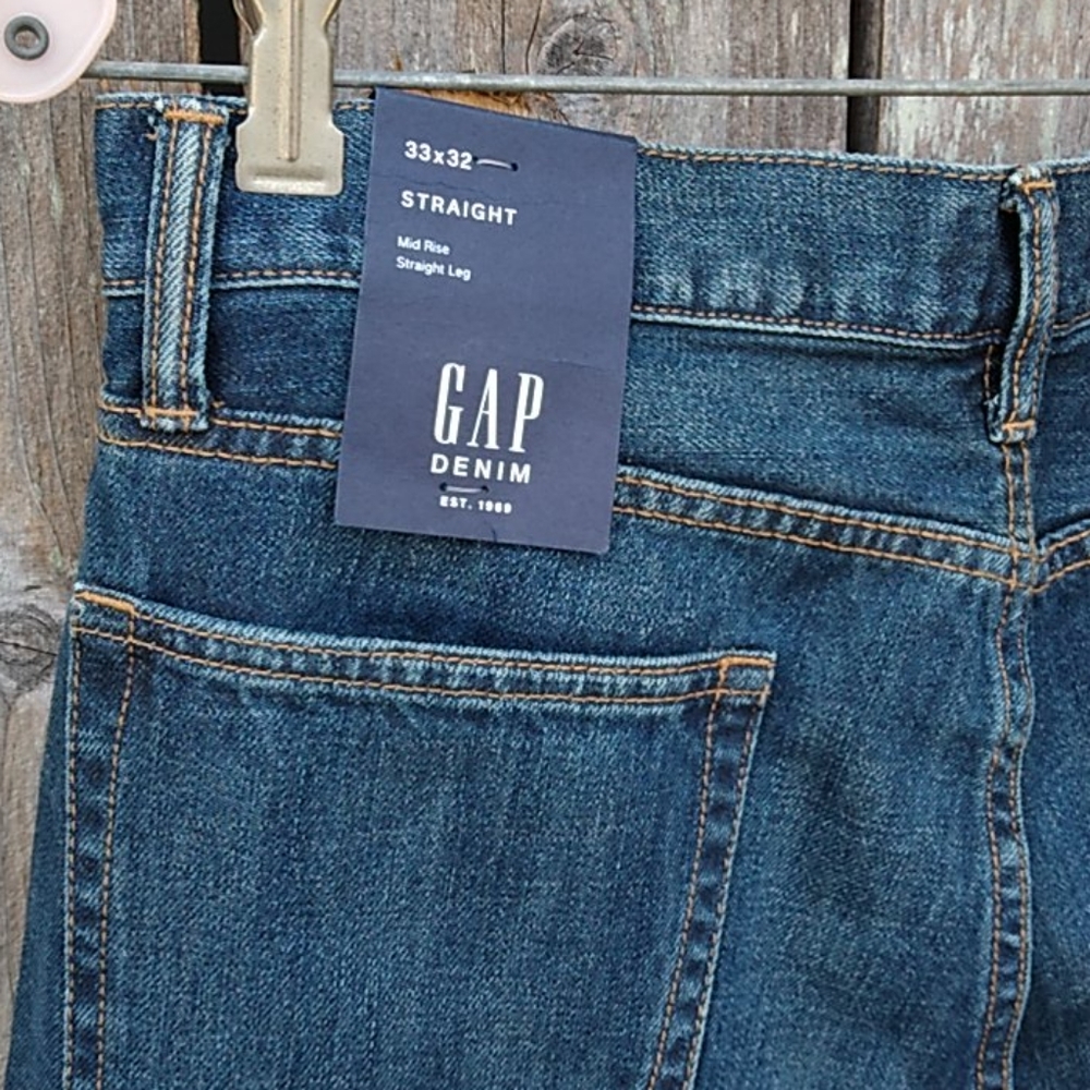 Gap Denim Men's Jeans 33x32 Straight-leg NWT - Picture 8 of 15